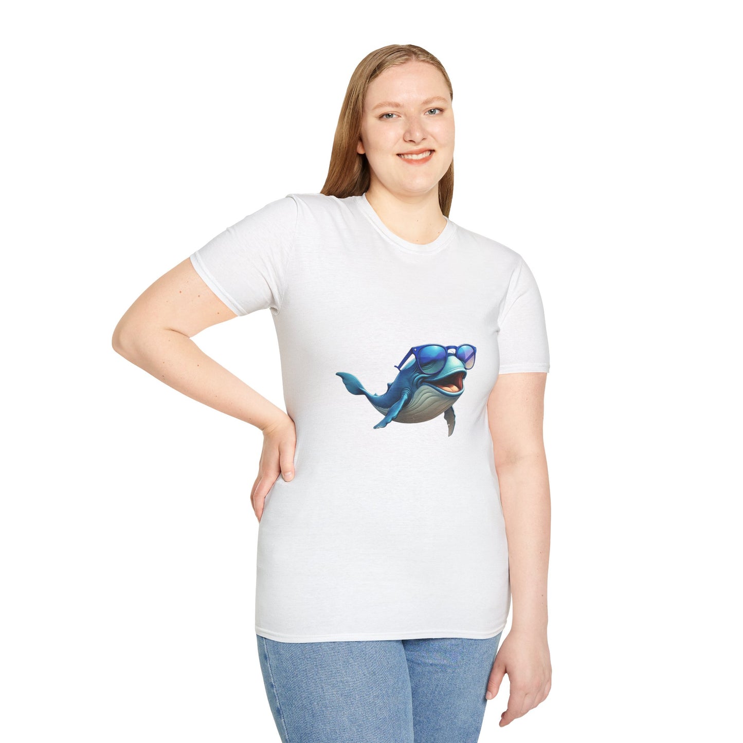 Cool Sunglasses Whale Unisex Softstyle T-Shirt