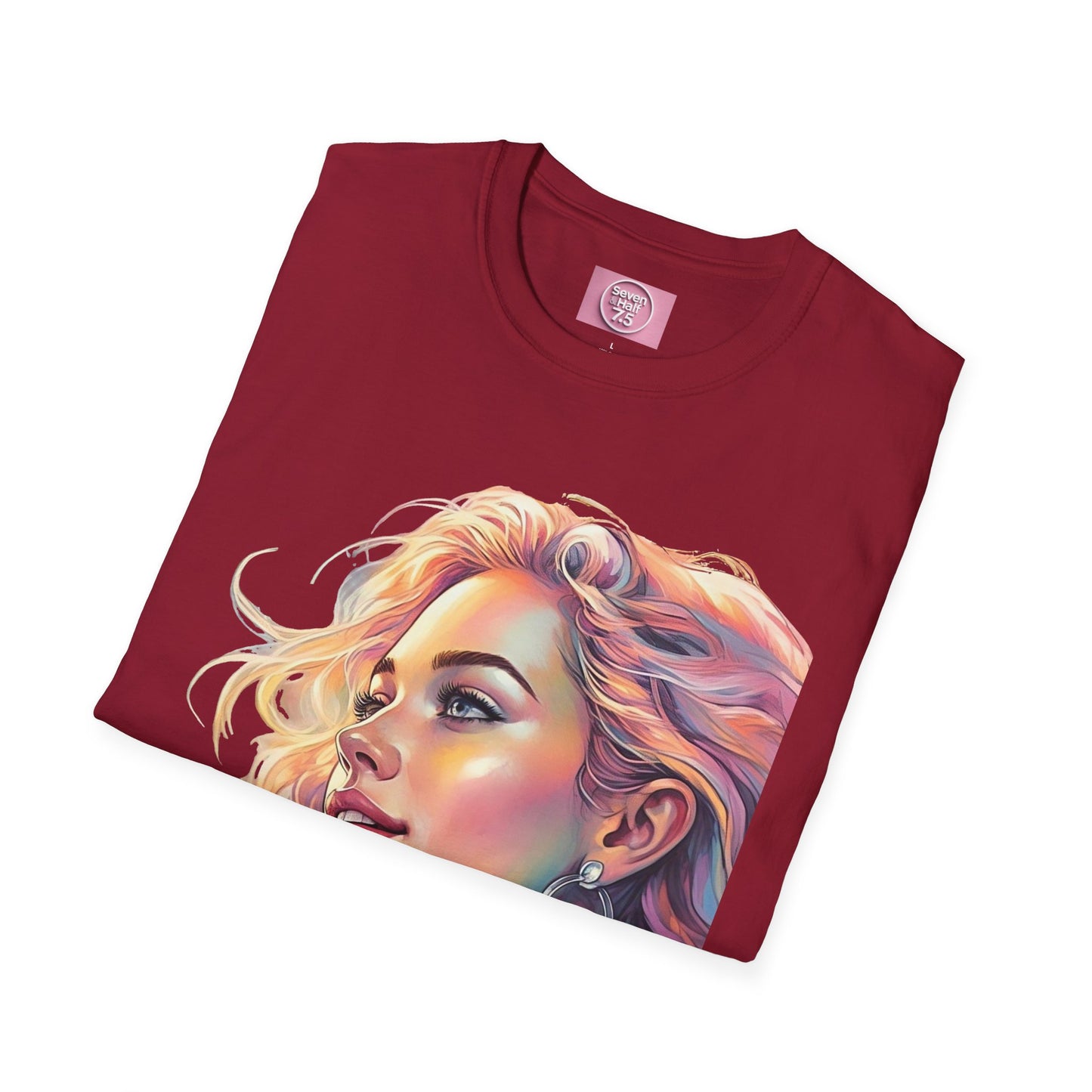 Artistic Women's Portrait T-Shirt - Women's Softstyle Tee for Creative Souls