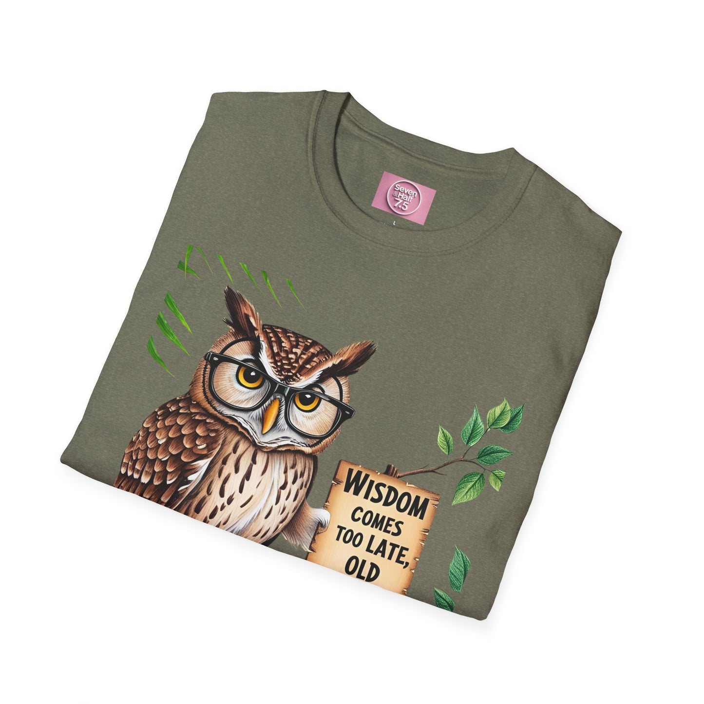 Wisdom Owl Unisex Softstyle T-Shirt - Inspirational Nature Tee