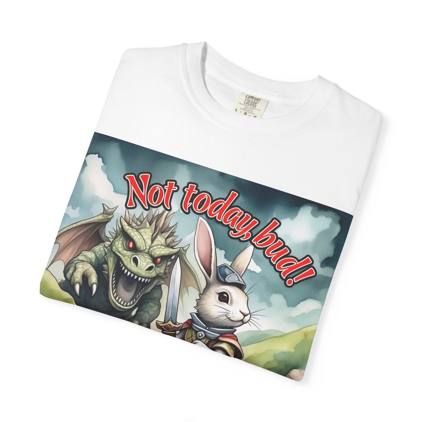 Whimsical Adventure T-Shirt: "Not Today Bud!" - Unisex Garment-Dyed Tee for Fantasy Lovers