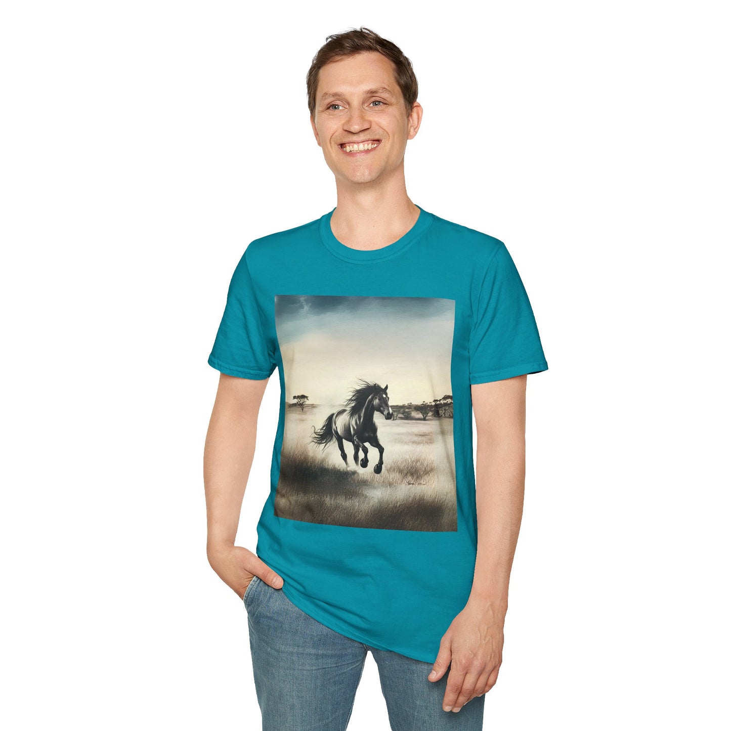 Majestic Horse Unisex Softstyle T-Shirt - Nature Inspired Graphic Tee