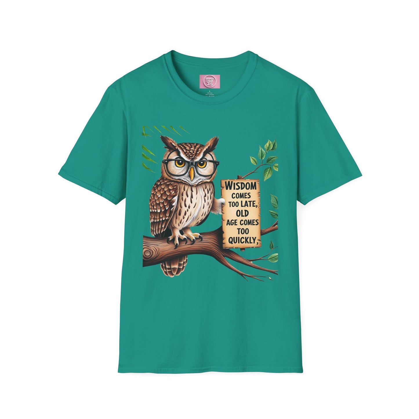 Wisdom Owl Unisex Softstyle T-Shirt - Inspirational Nature Tee