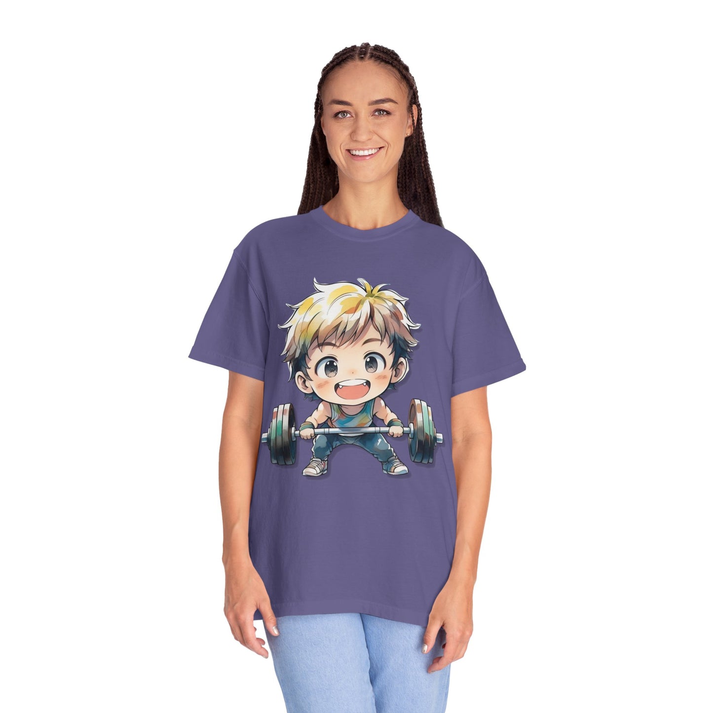 Cute Cartoon Weightlifter Unisex T-shirt - Perfect for Fitness Lovers