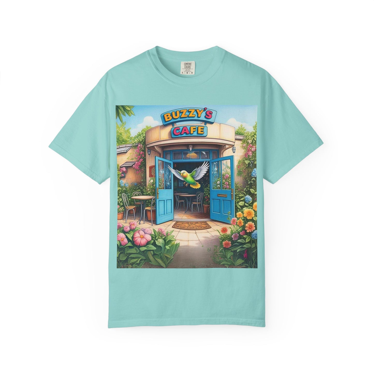 Buzzy's Cafe Unisex Garment-Dyed T-Shirt - Vibrant Summer Vibes