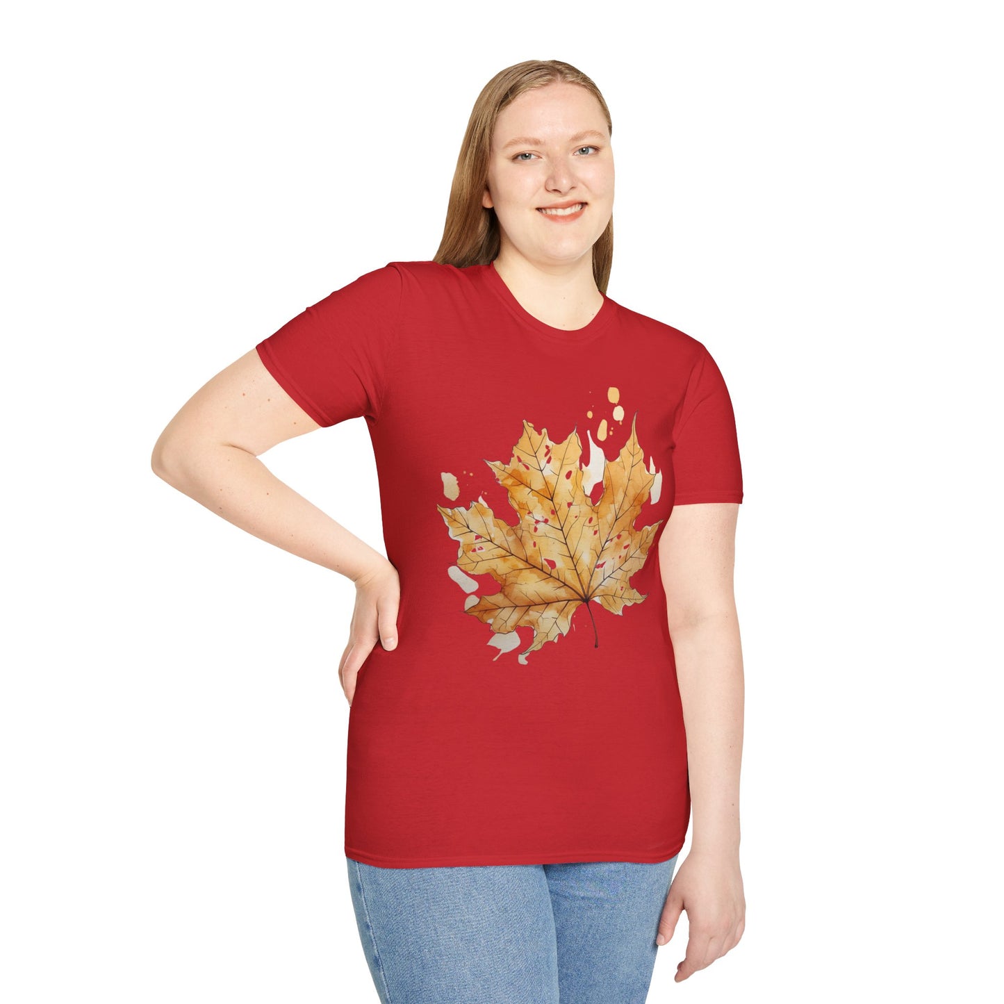 Autumn Leaf Unisex Softstyle T-Shirt - Cozy Fall Vibe Tee