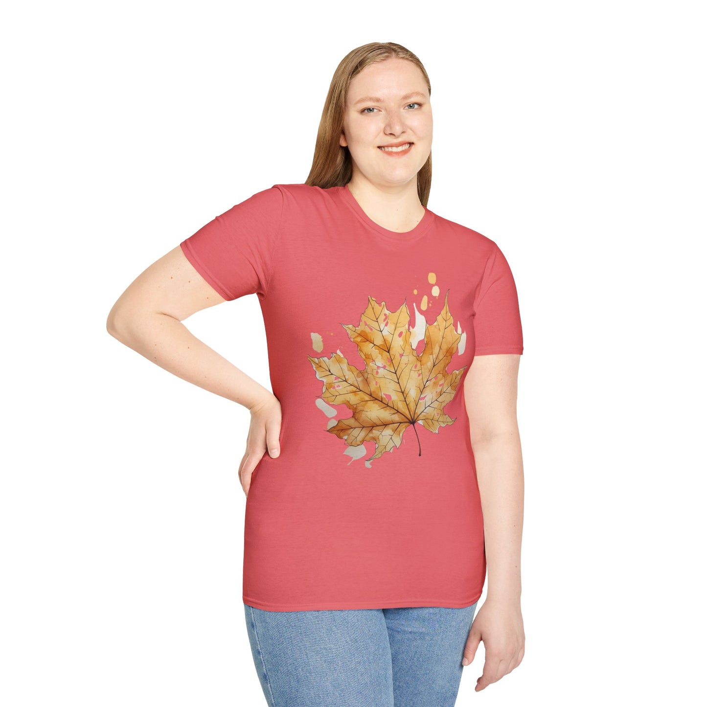 Autumn Leaf Unisex Softstyle T-Shirt - Cozy Fall Vibe Tee
