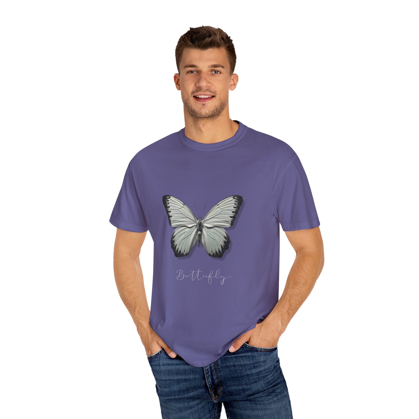 Butterfly Unisex Garment-Dyed T-Shirt – Nature-Inspired Casual Wear