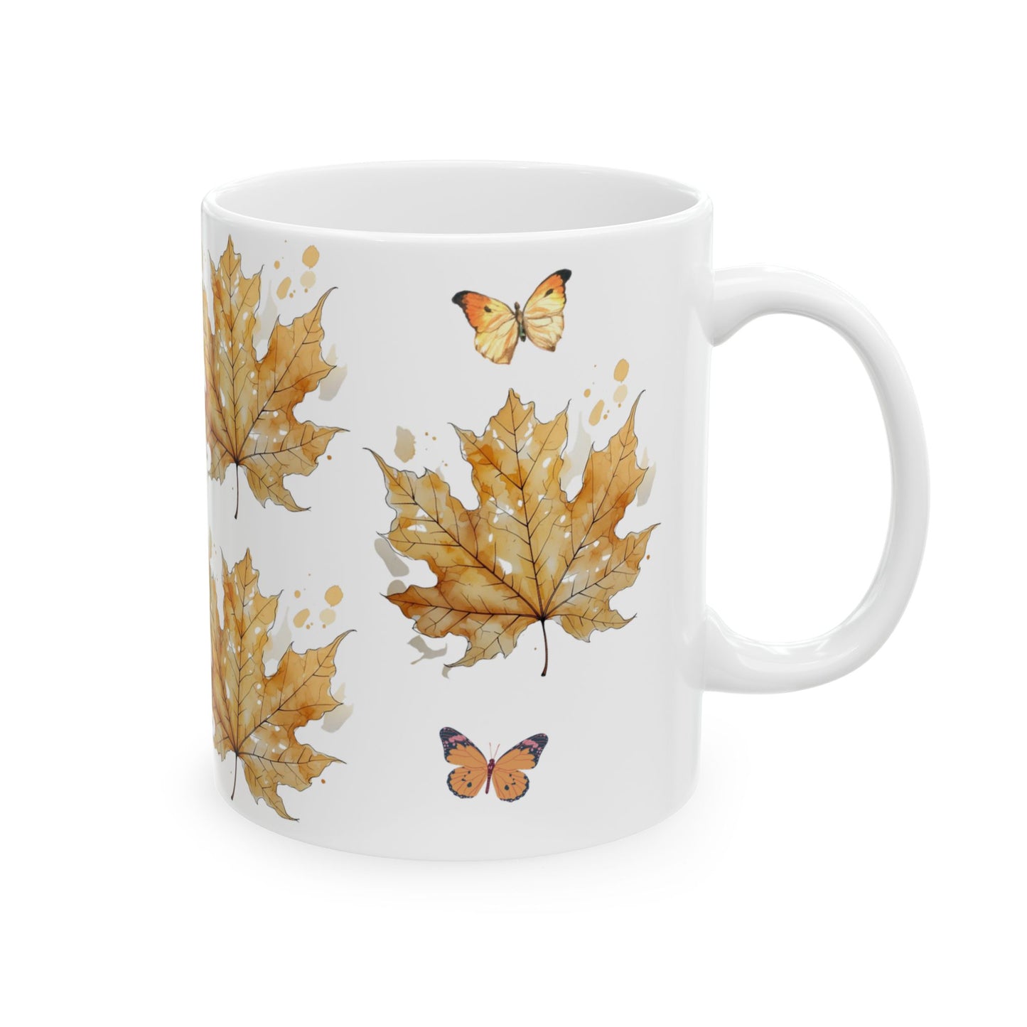 Autumn Leaves Ceramic Mug - Fall Coffee Tea Cup