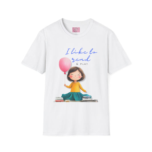 Women's Fun T-Shirt - "I Like to Read & Play"