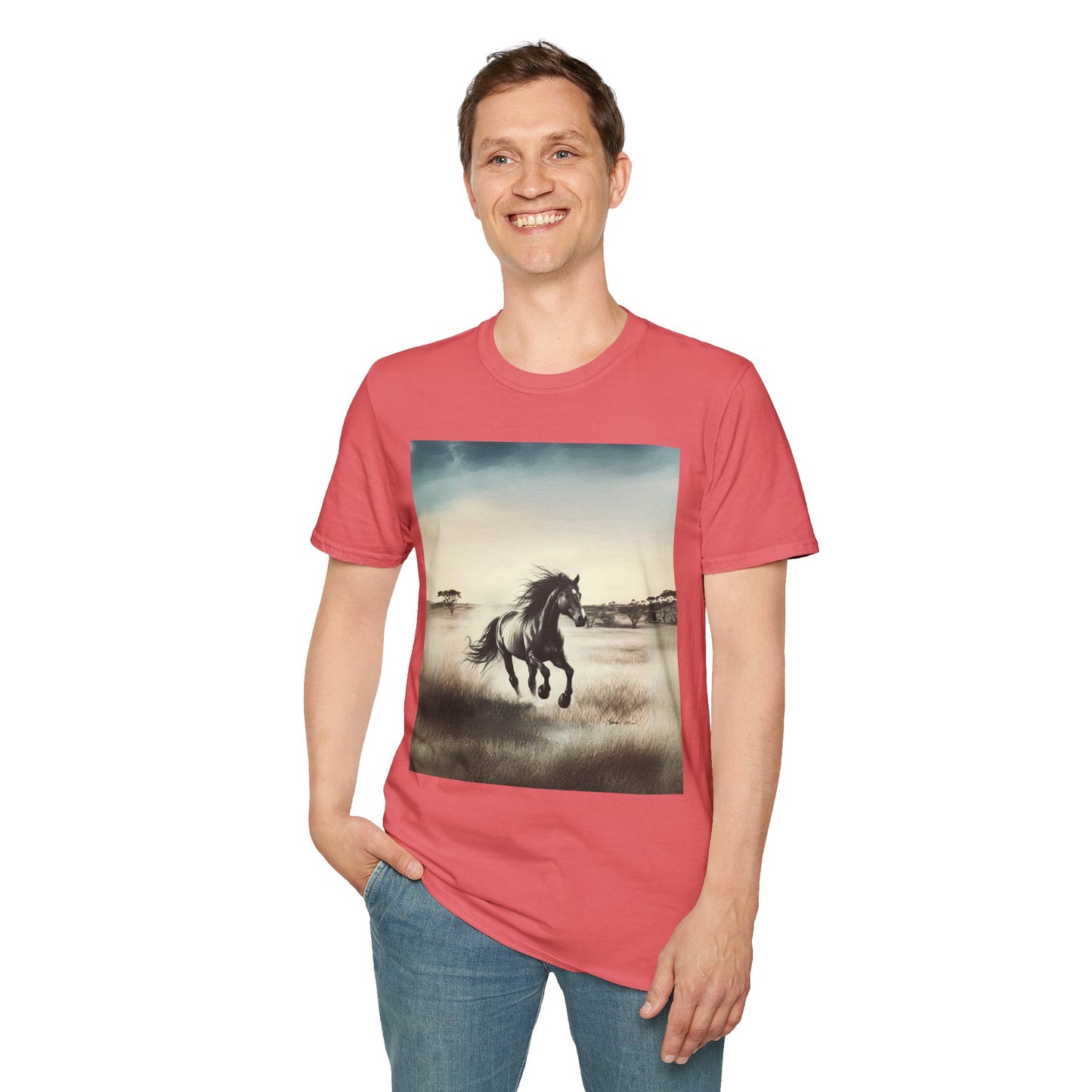 Majestic Horse Unisex Softstyle T-Shirt - Nature Inspired Graphic Tee