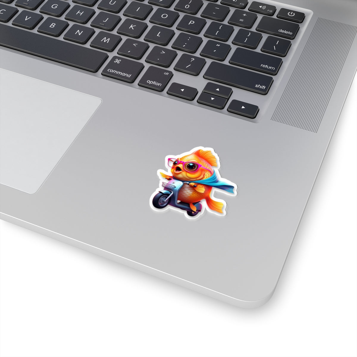 Whimsical Goldfish Scooter Stickers | Fun Vinyl Decals for Laptops & Water Bottles