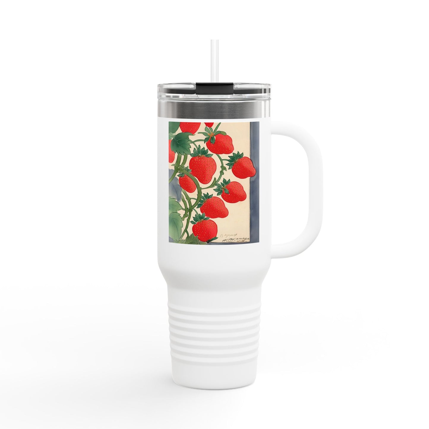 Strawberry Floral Insulated Travel Mug - 40oz
