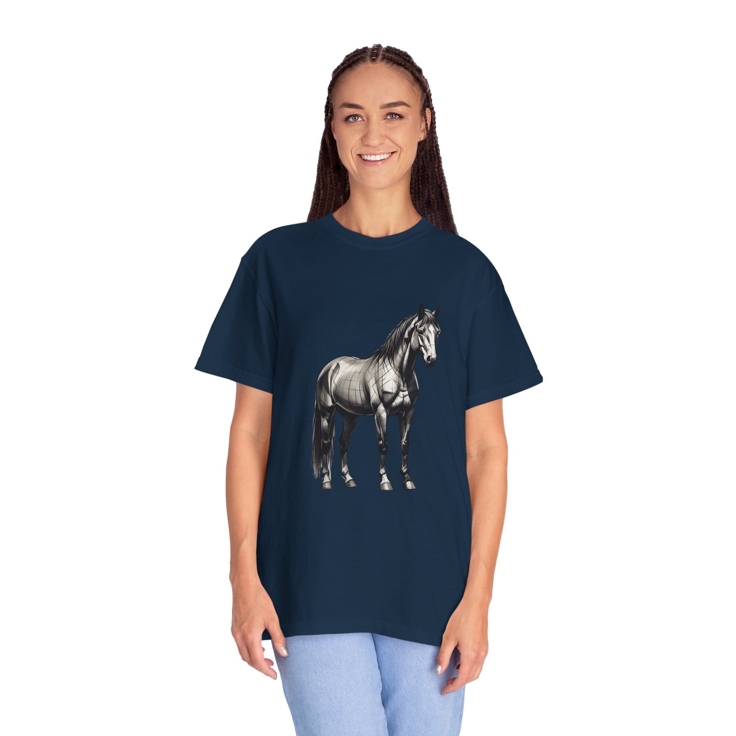 Equestrian Vibe Unisex Garment-Dyed T-Shirt - Horse Design