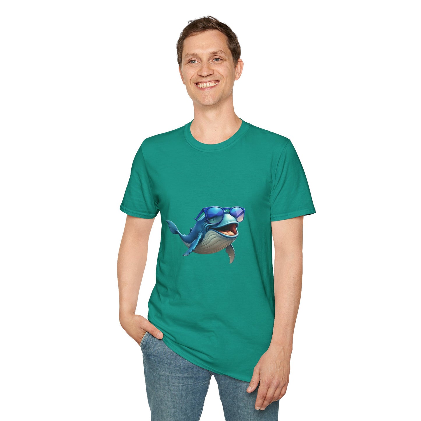 Cool Sunglasses Whale Unisex Softstyle T-Shirt