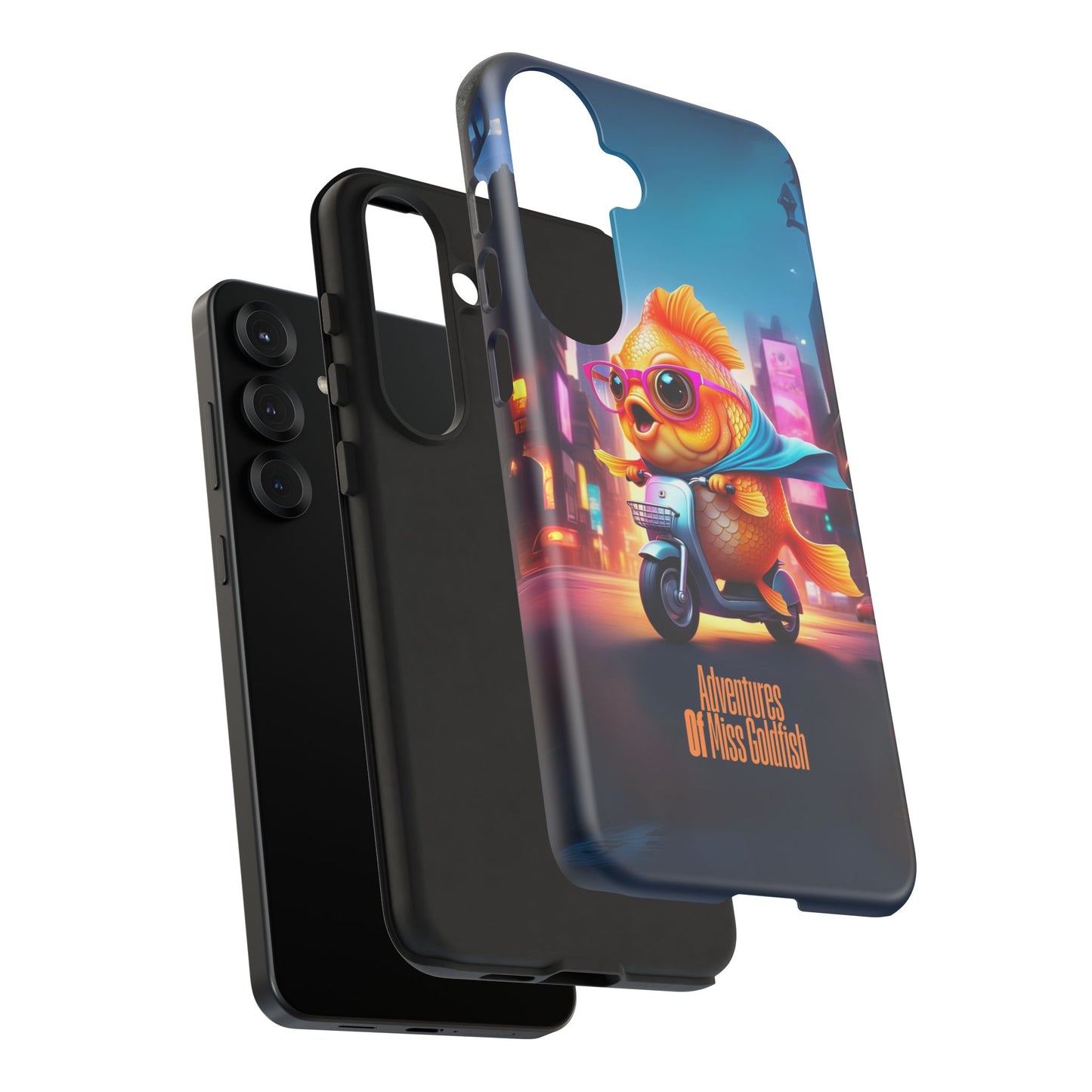 Adventures of Miss Goldfish Phone Case - Fun & Colorful Tough Cover for Fish Lovers