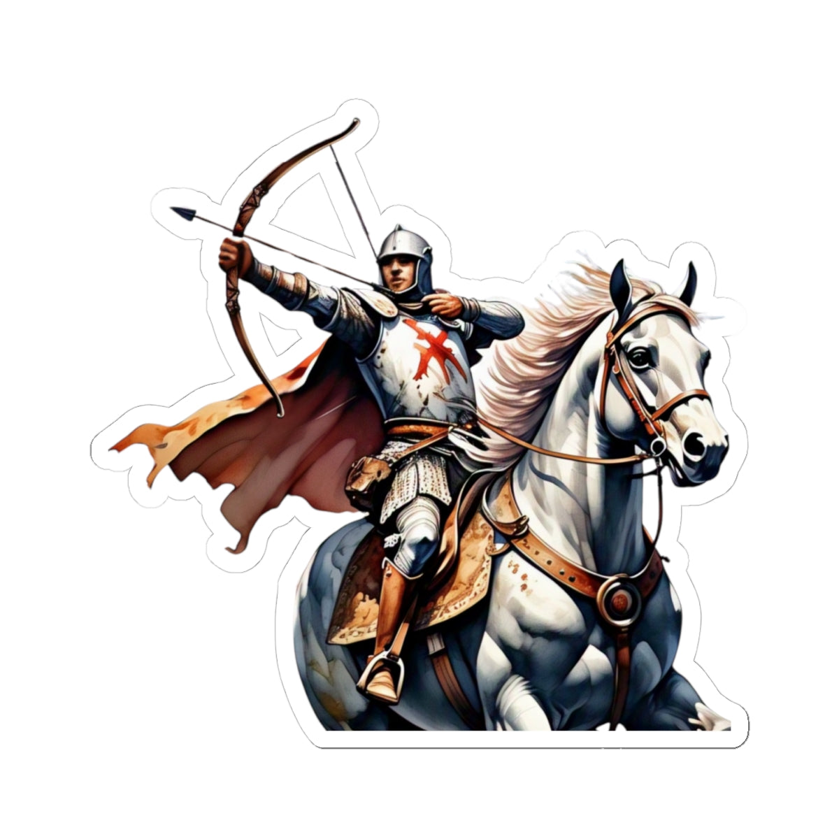 Knight Archer Kiss-Cut Stickers | Epic Medieval Art for Laptop, Water Bottle & Decor
