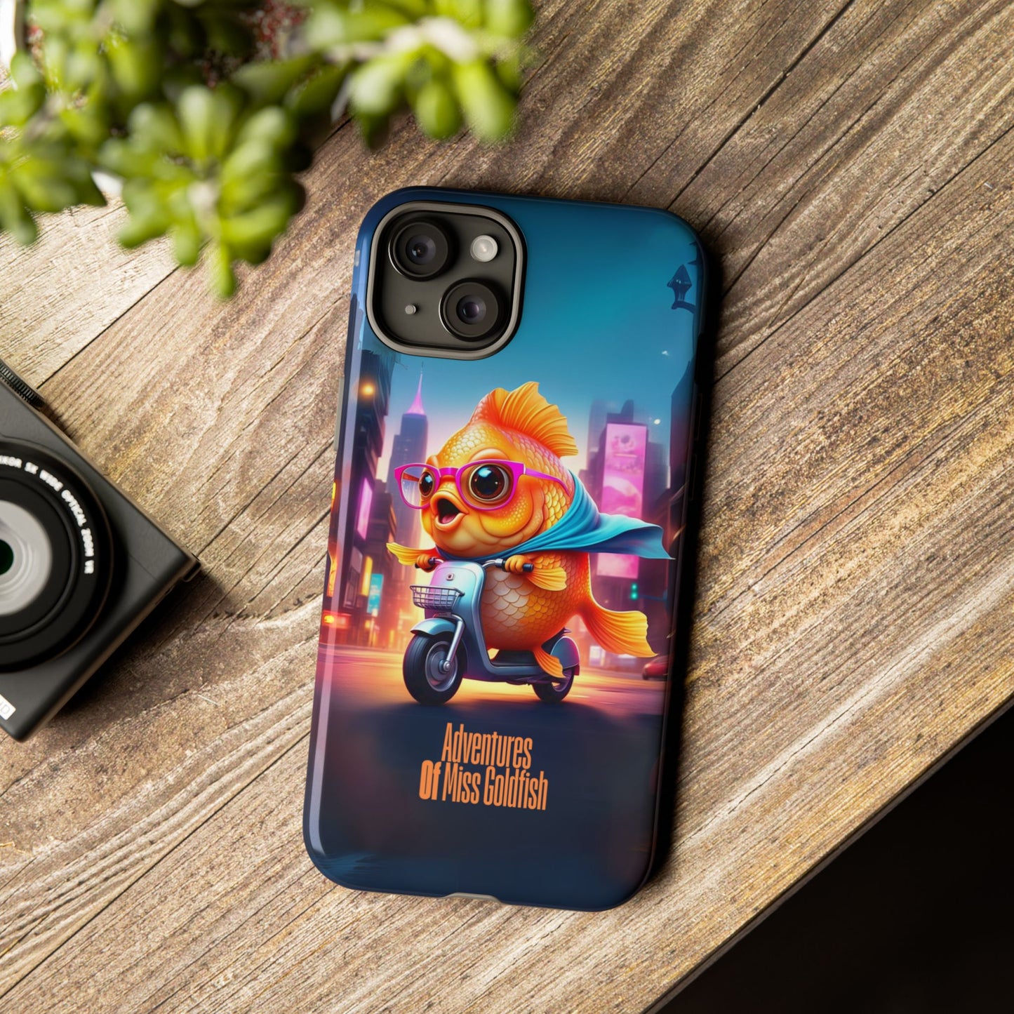 Adventures of Miss Goldfish Phone Case - Fun & Colorful Tough Cover for Fish Lovers