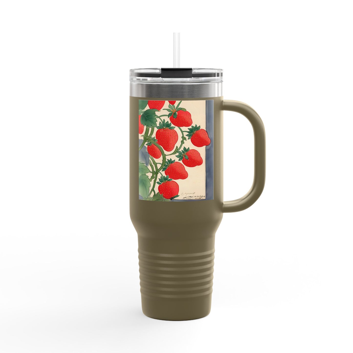 Strawberry Floral Insulated Travel Mug - 40oz