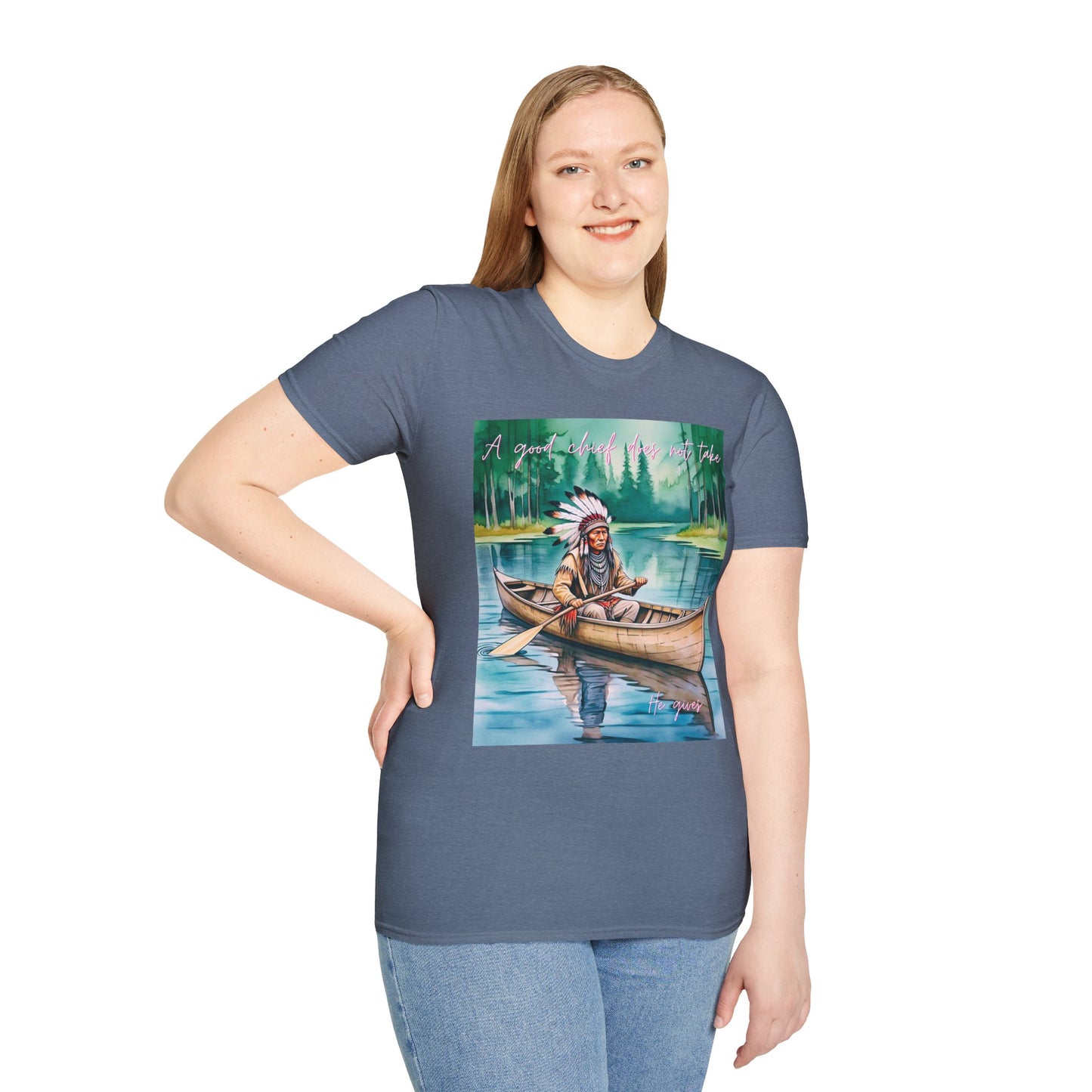 Adventure-Inspired Unisex Softstyle T-Shirt - Canoe Design