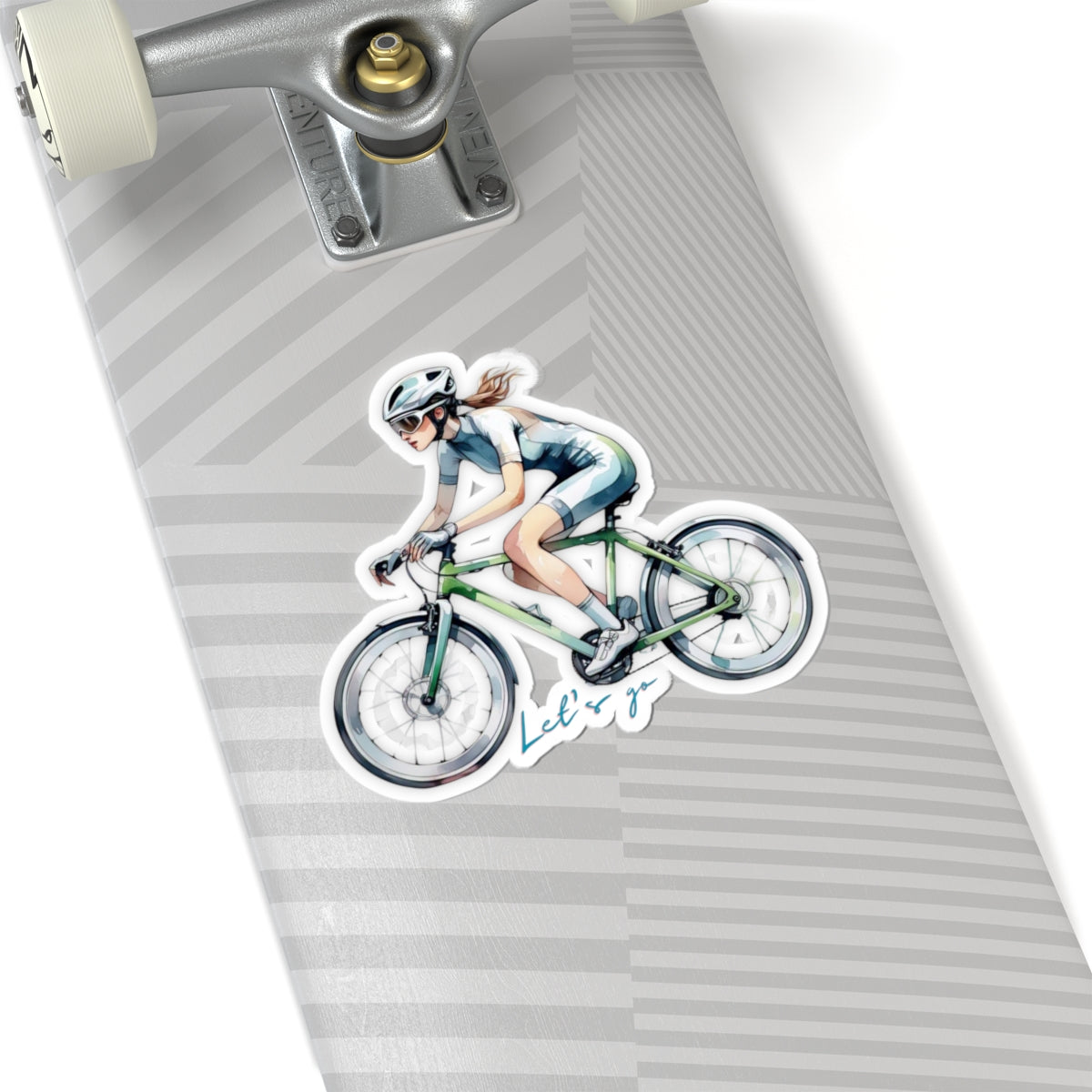 Motivational Cycling Kiss-Cut Stickers - Let's Go