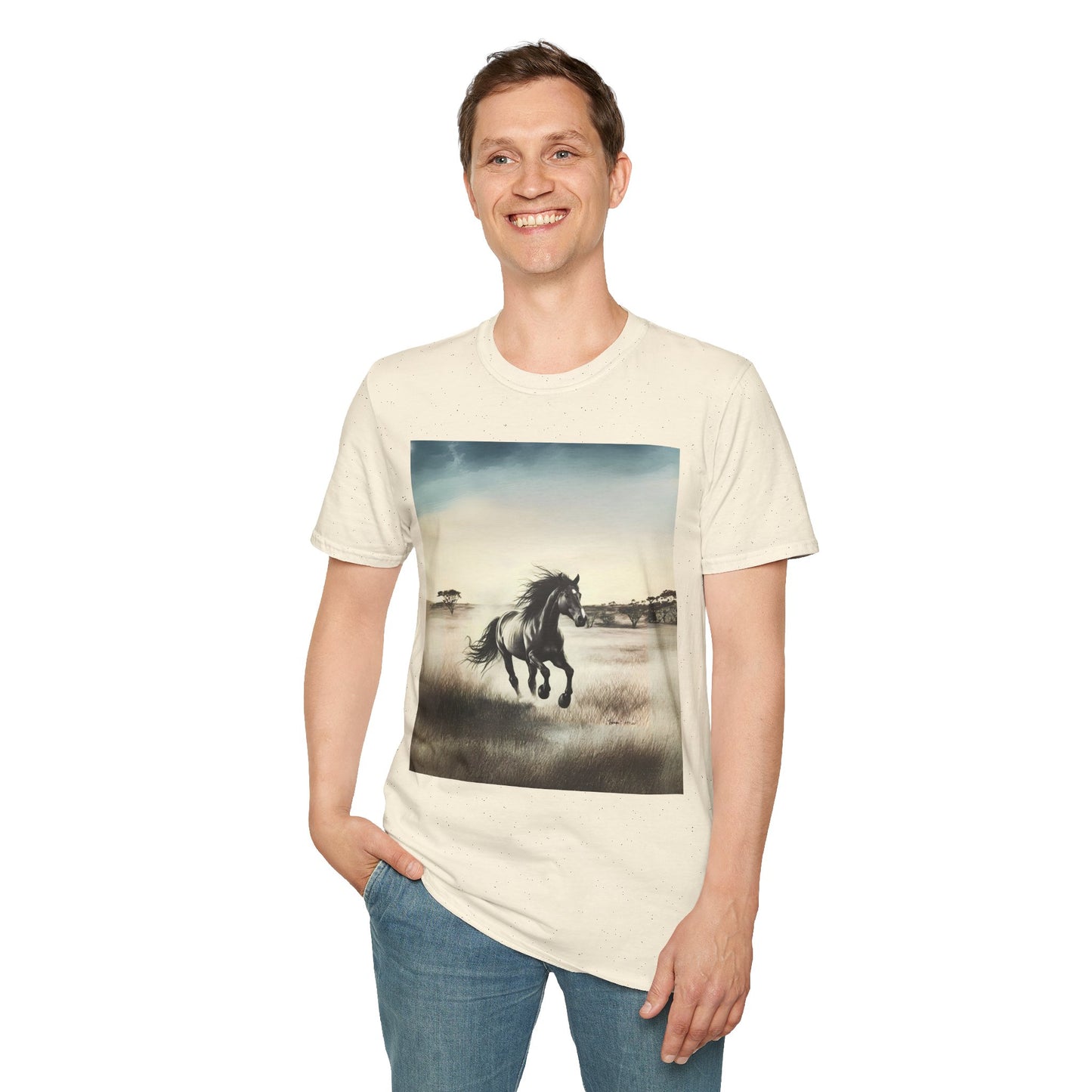 Majestic Horse Unisex Softstyle T-Shirt - Nature Inspired Graphic Tee