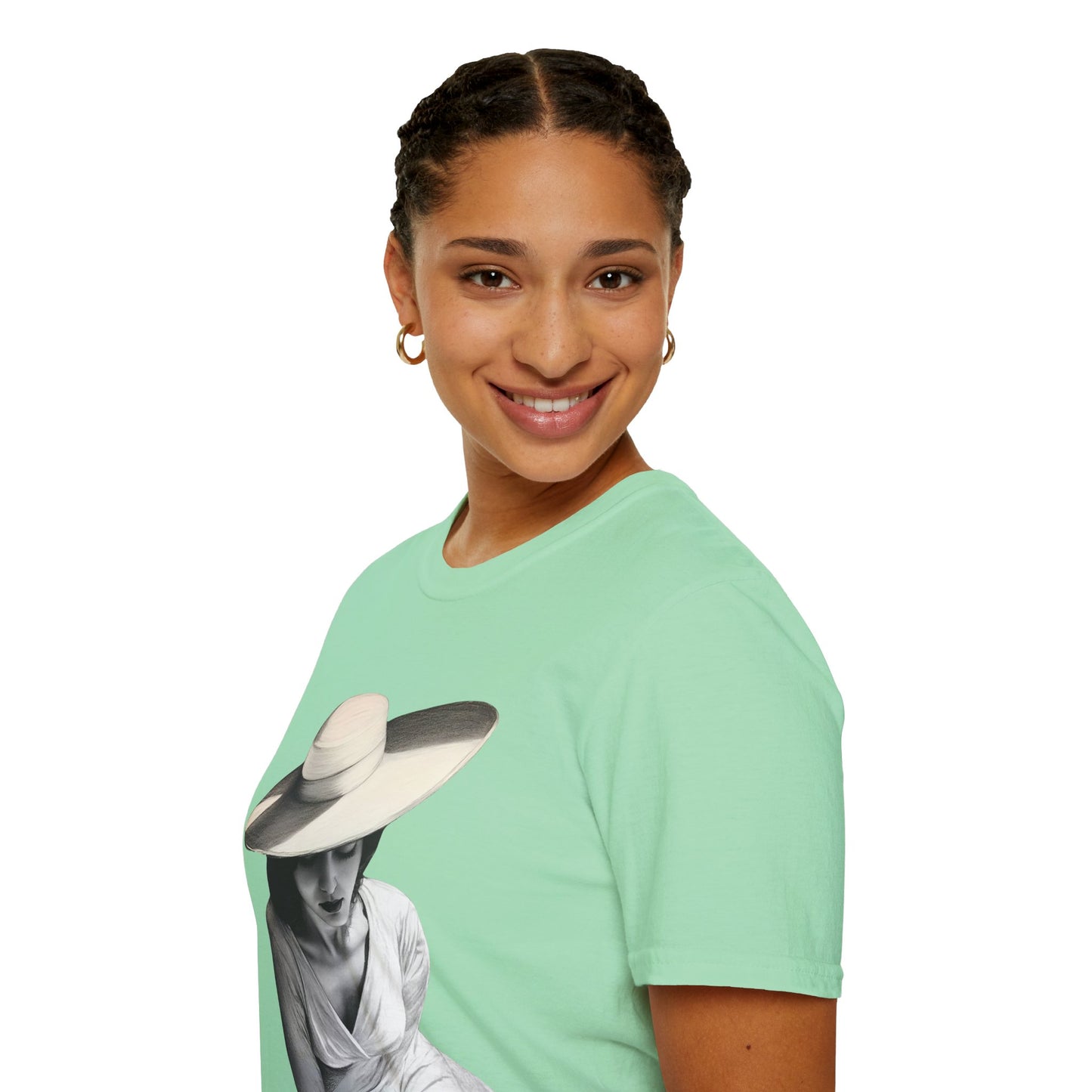 Artistic Women's  Softstyle T-Shirt - Charcoal art Design