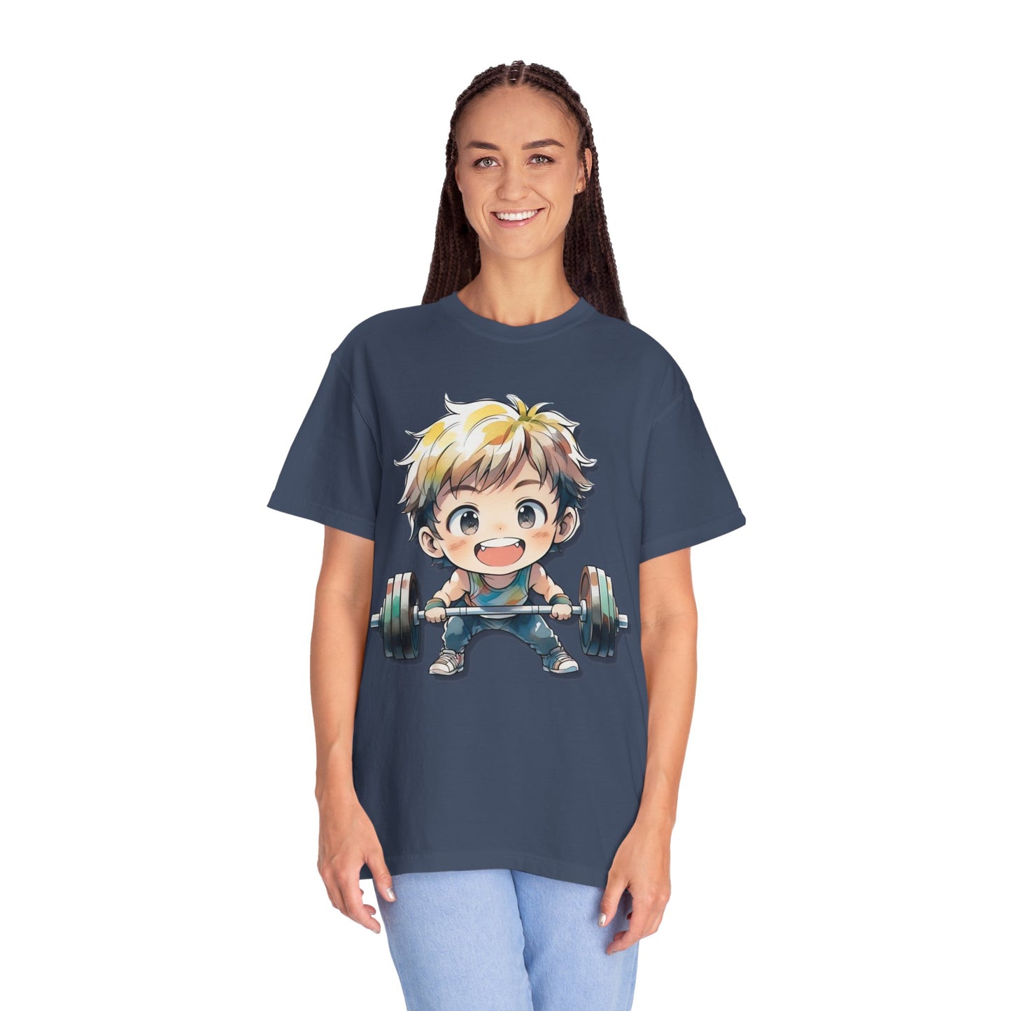 Cute Cartoon Weightlifter Unisex T-shirt - Perfect for Fitness Lovers