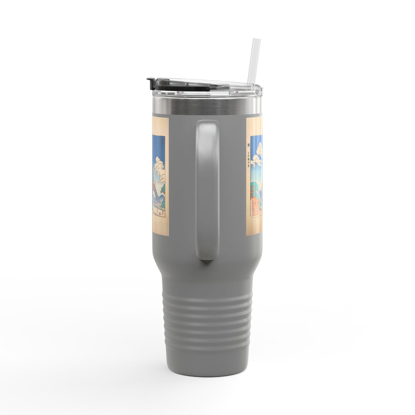 Vintage-Inspired Insulated Travel Mug - 40oz with Iconic Landmarks