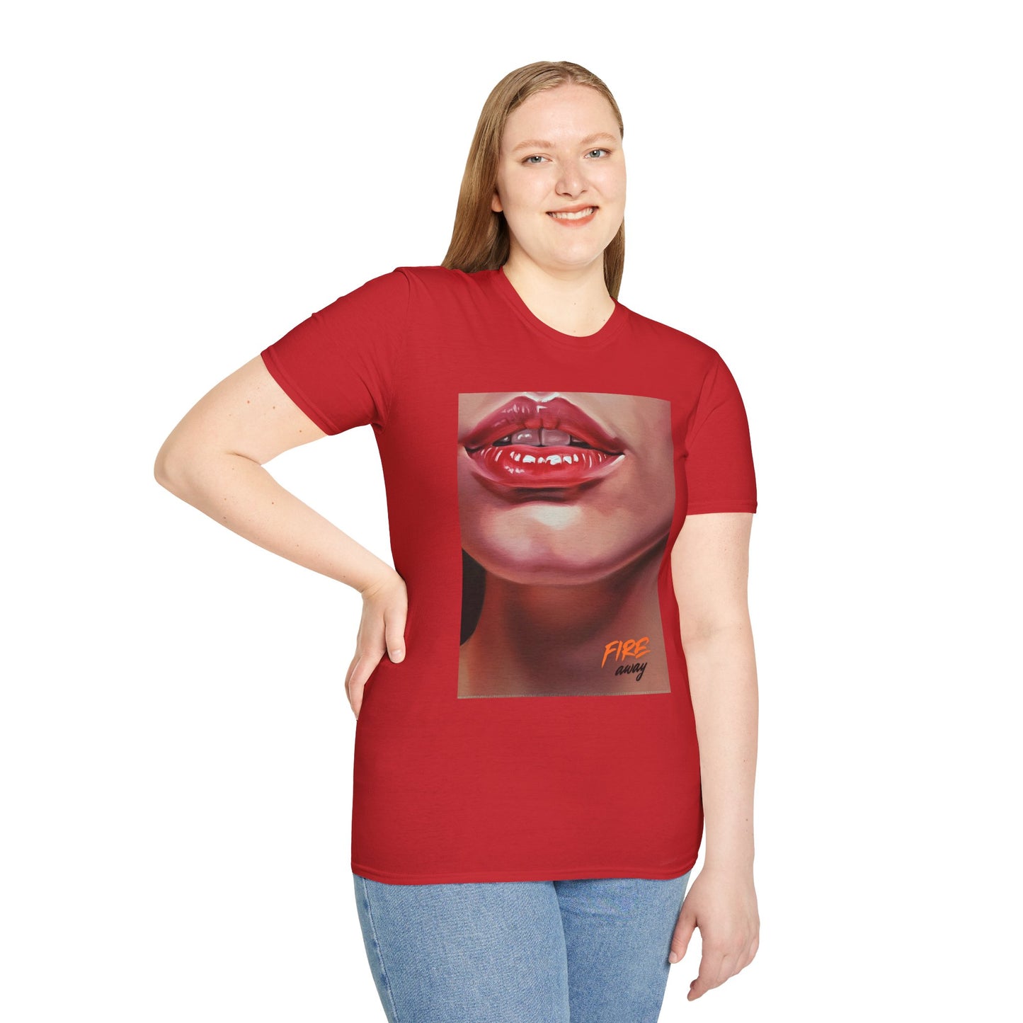 Fire Lips Women's Softstyle T-Shirt - Bold Art for Confident Expressions