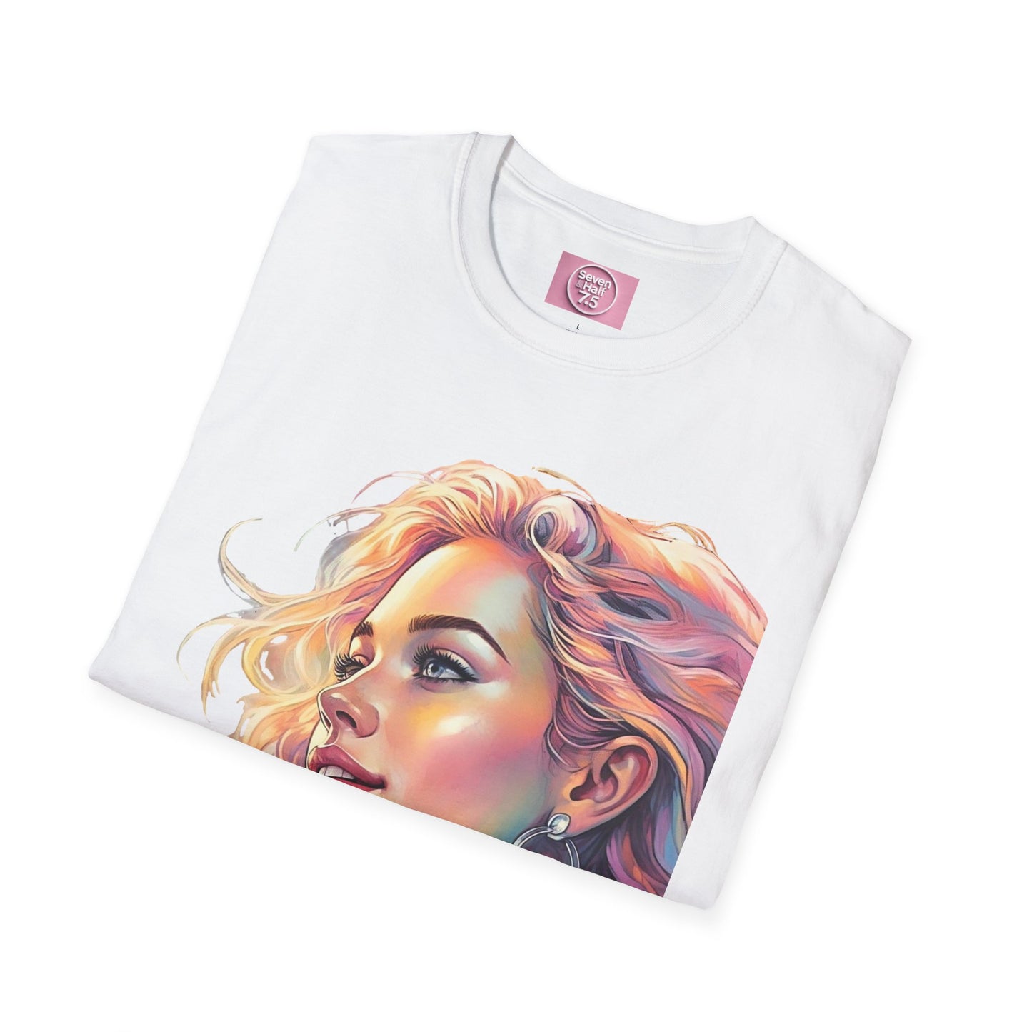 Artistic Women's Portrait T-Shirt - Women's Softstyle Tee for Creative Souls
