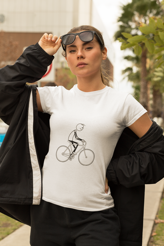 Unisex Bicycle Art Tee, Garment-Dyed T-Shirt for Cyclists, Casual Summer Wear, Gift for Bike Lovers, Eco-Friendly Fashion