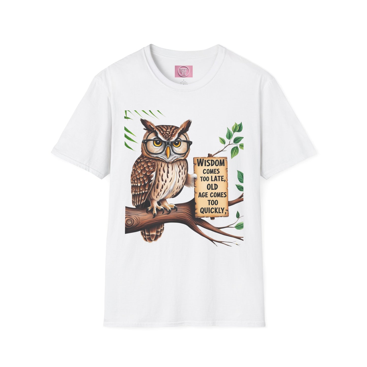 Wisdom Owl Unisex Softstyle T-Shirt - Inspirational Nature Tee