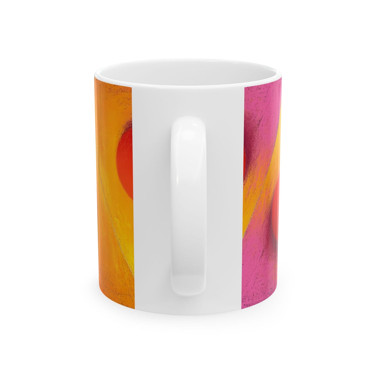 Vibrant Ceramic Coffee Mug - Colorful Geometric Design, 11oz & 15oz