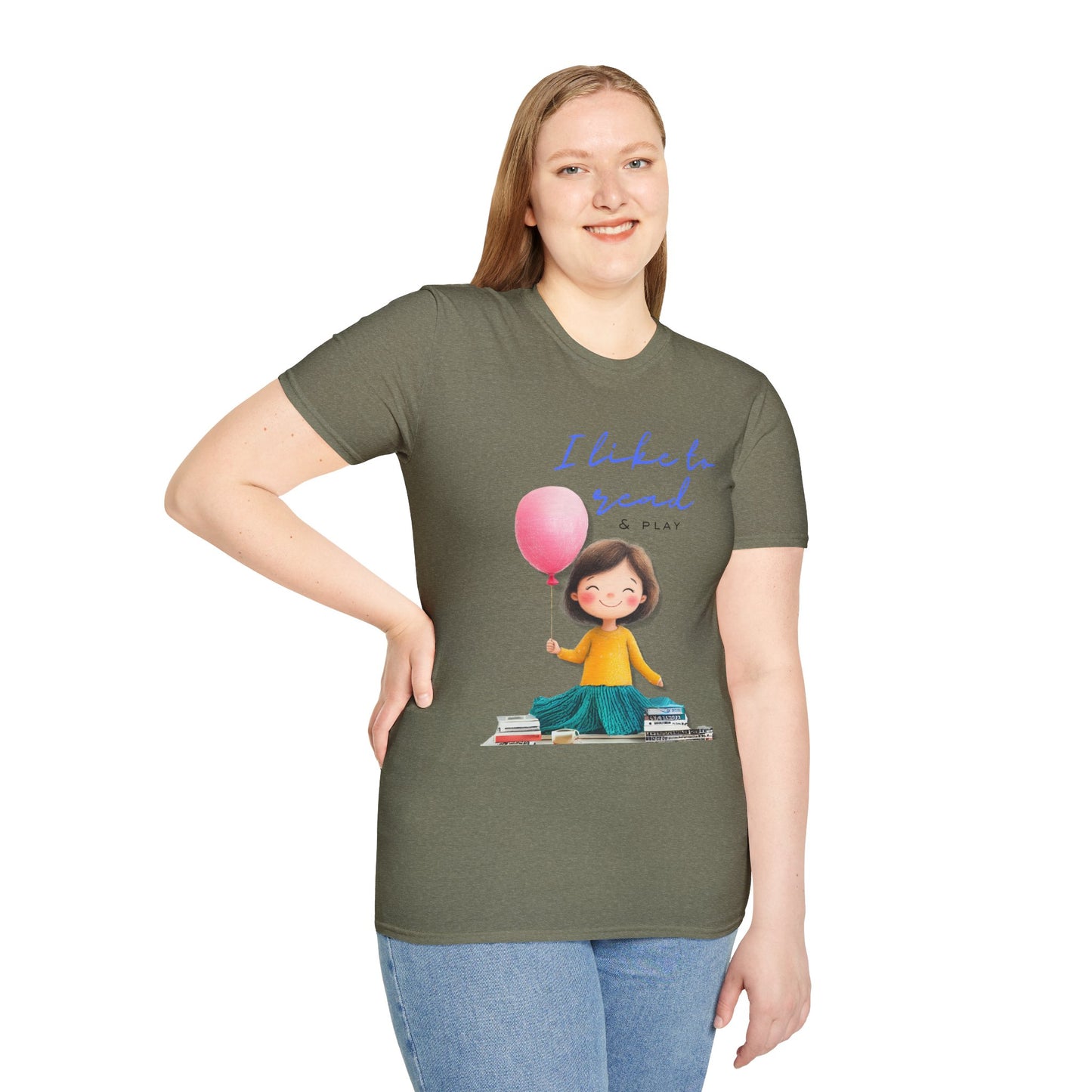 Women's Fun T-Shirt - "I Like to Read & Play"