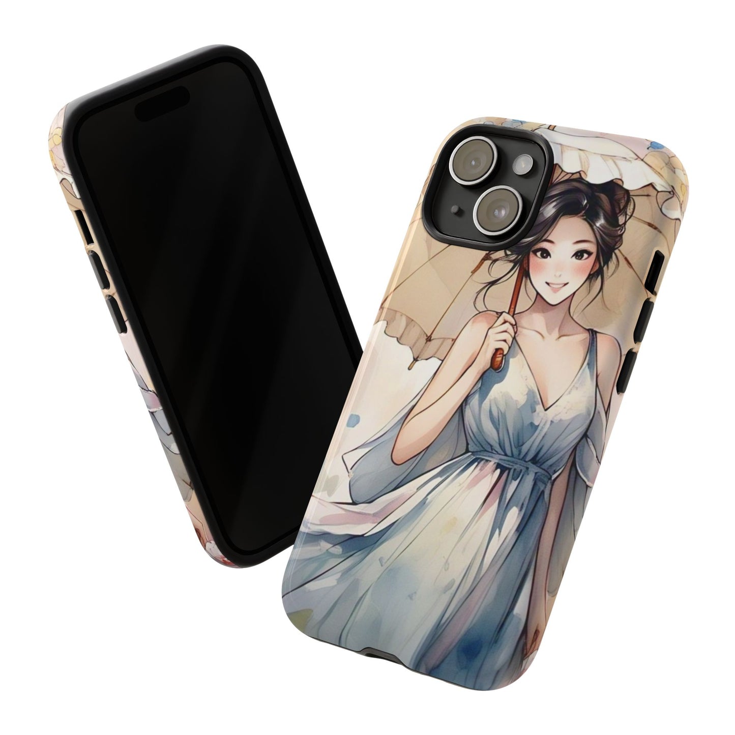 Elegant Floral Phone Case with Umbrella Design