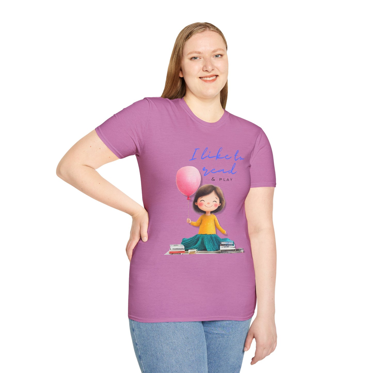 Women's Fun T-Shirt - "I Like to Read & Play"