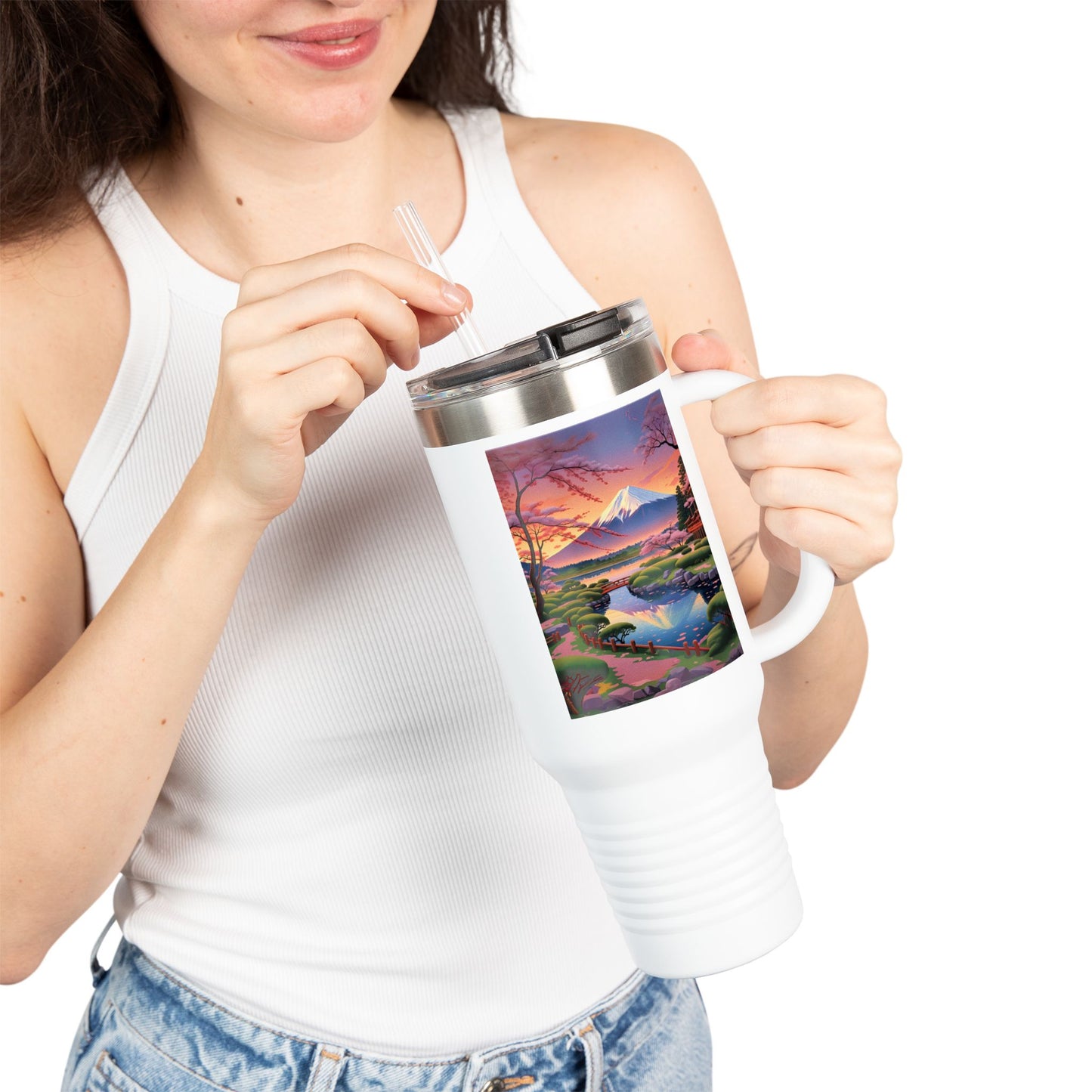Nature-Inspired Insulated Travel Mug - 40oz Adventure Mug with Scenic Design