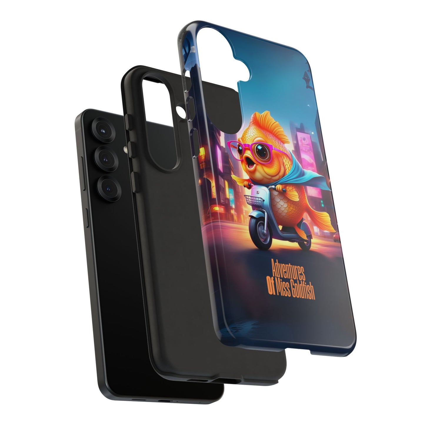 Adventures of Miss Goldfish Phone Case - Fun & Colorful Tough Cover for Fish Lovers