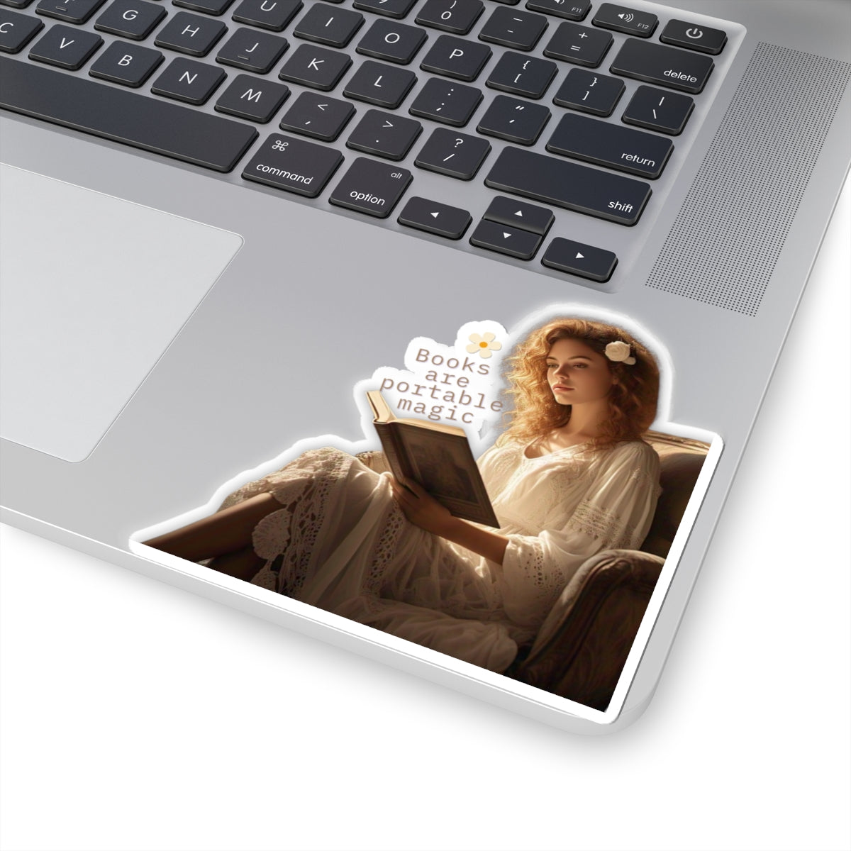 Inspirational Kiss-Cut Sticker: 'Books are Portable Magic' for Book Lovers