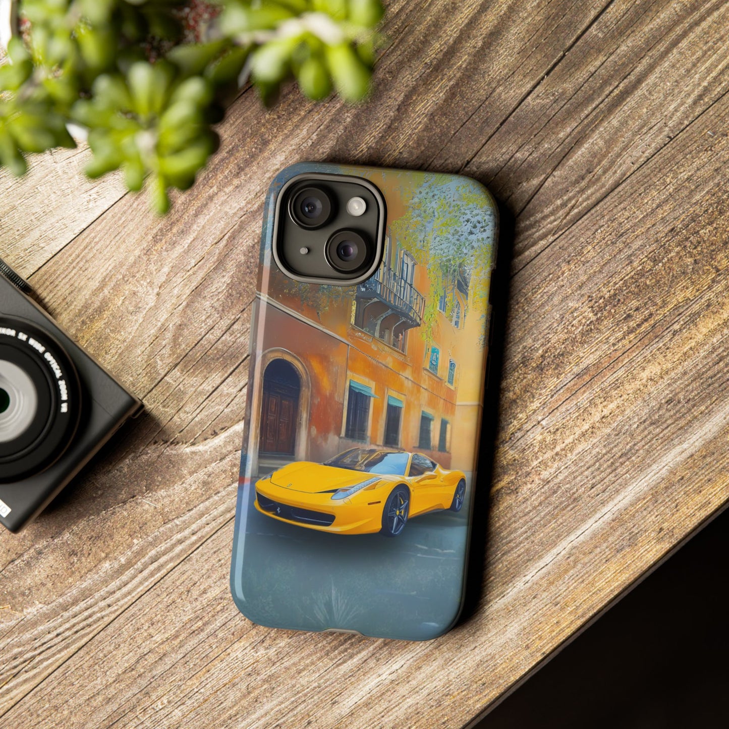Ferrari Yellow Tough Phone Case - Stylish and Durable