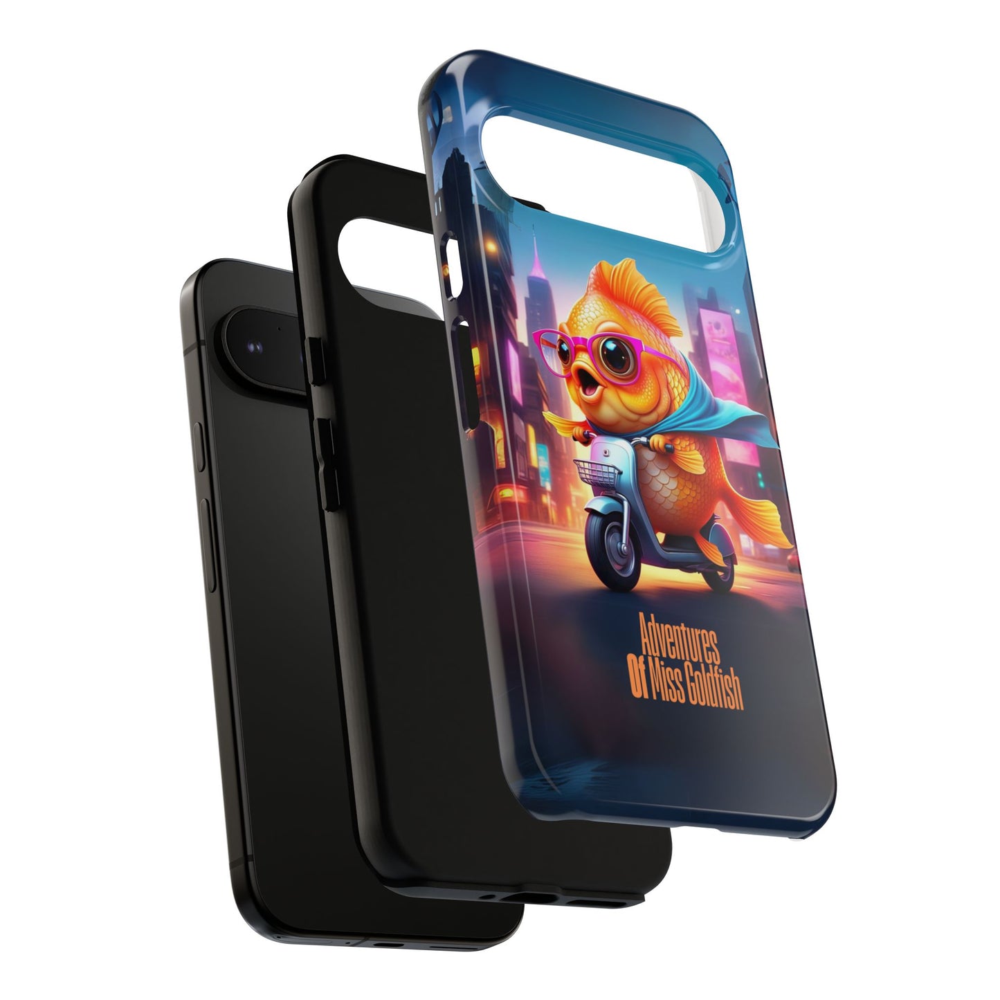 Adventures of Miss Goldfish Phone Case - Fun & Colorful Tough Cover for Fish Lovers