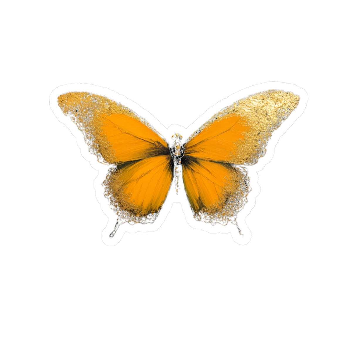 Elegant Butterfly Kiss-Cut Stickers - Gold & Orange Art for Personalization