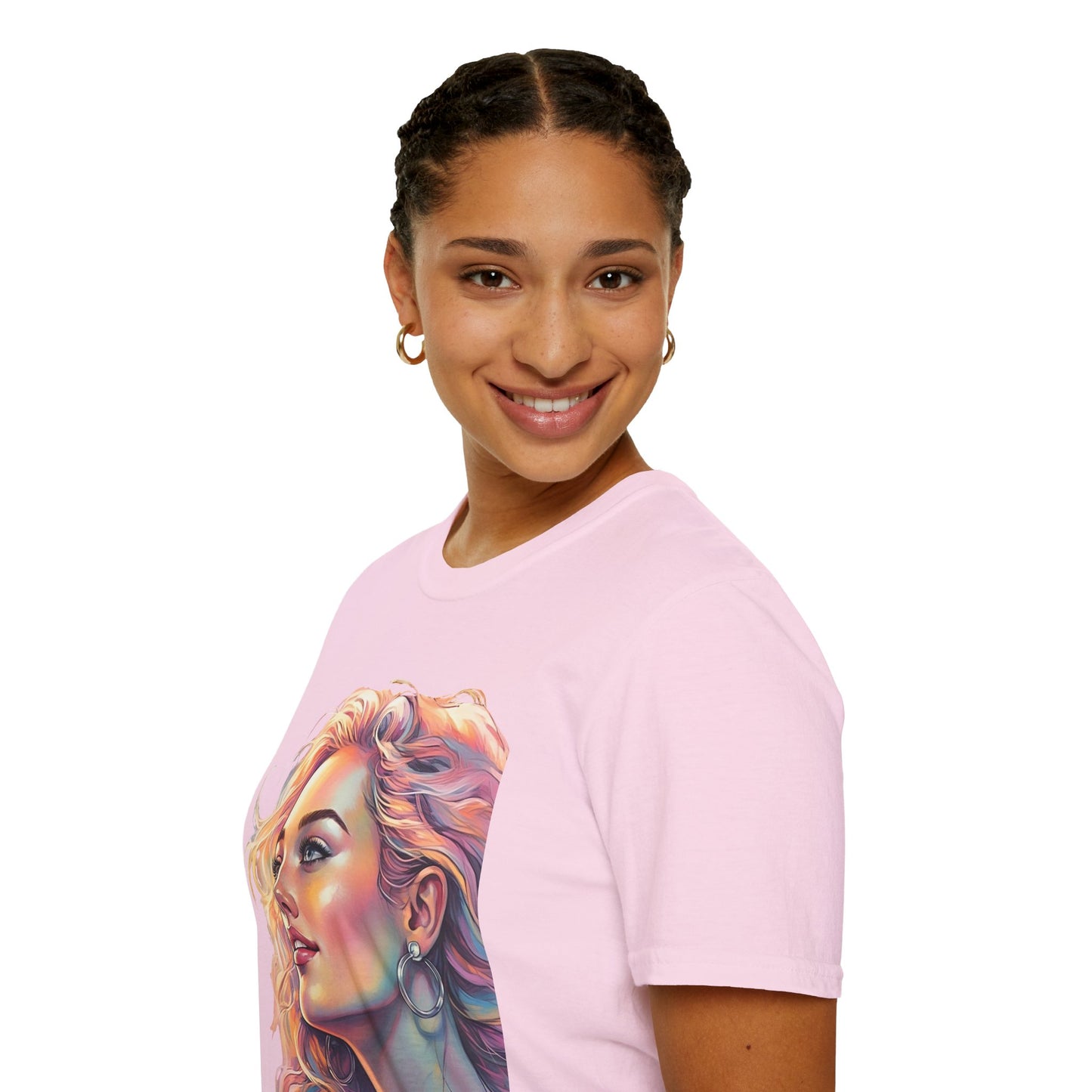 Artistic Women's Portrait T-Shirt - Women's Softstyle Tee for Creative Souls