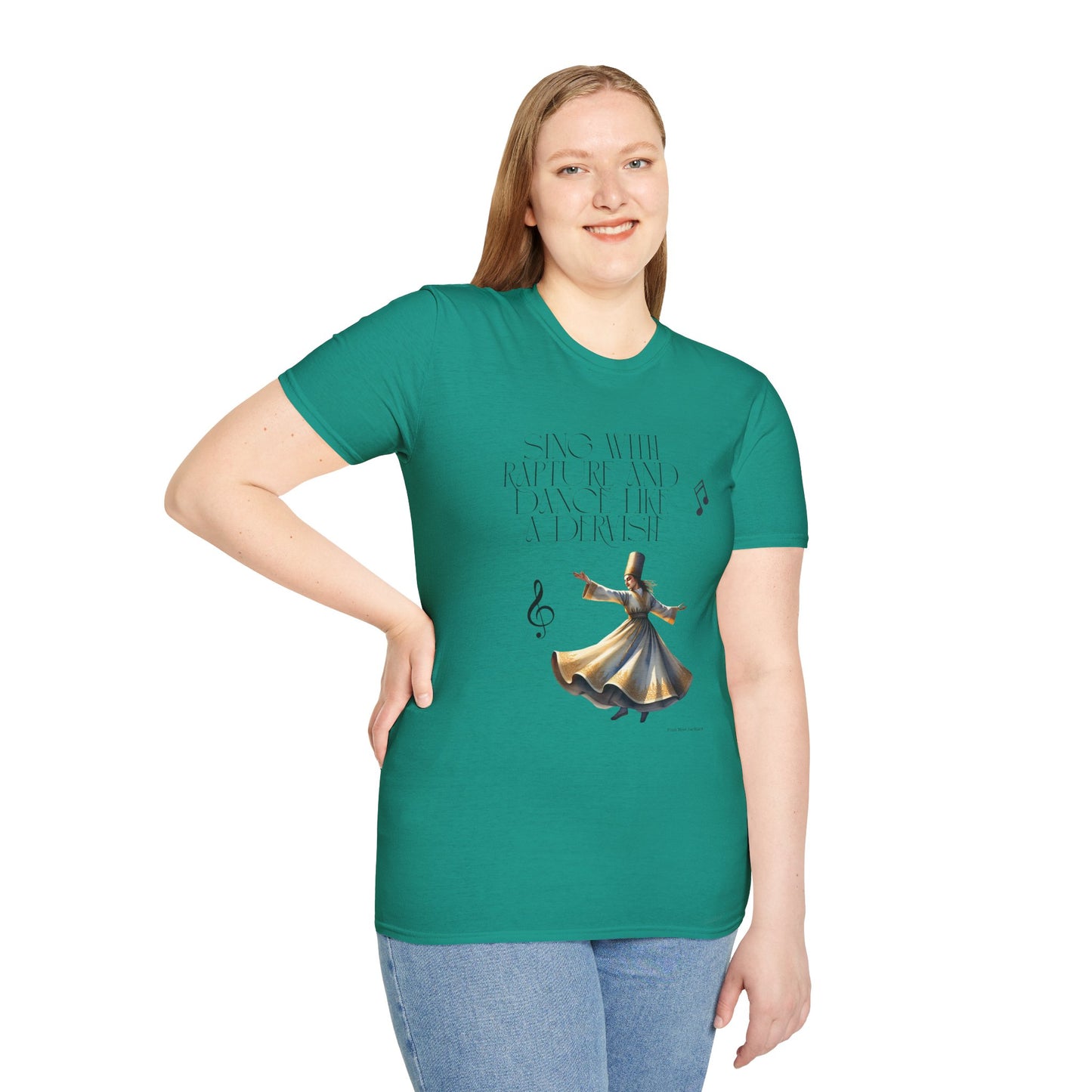 Inspirational Dance Unisex Softstyle T-Shirt - 'Sing with Rapture and Dance Like a Dervish'