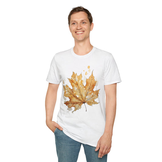 Autumn Leaf Unisex Softstyle T-Shirt - Cozy Fall Vibe Tee