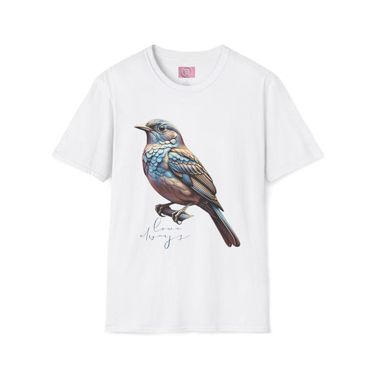 Nature-Inspired Bird Graphic T-Shirt for Soft Comfort