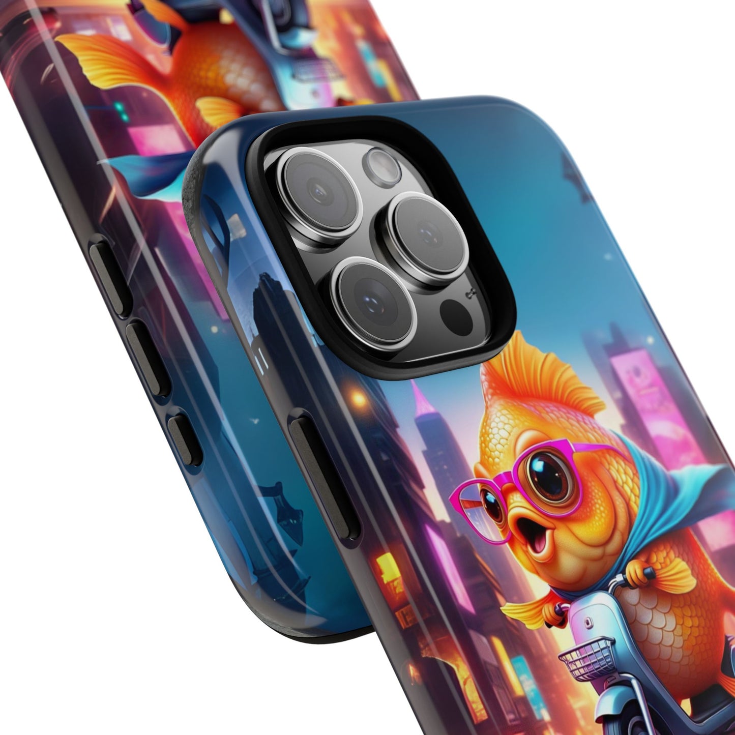 Adventures of Miss Goldfish Phone Case - Fun & Colorful Tough Cover for Fish Lovers