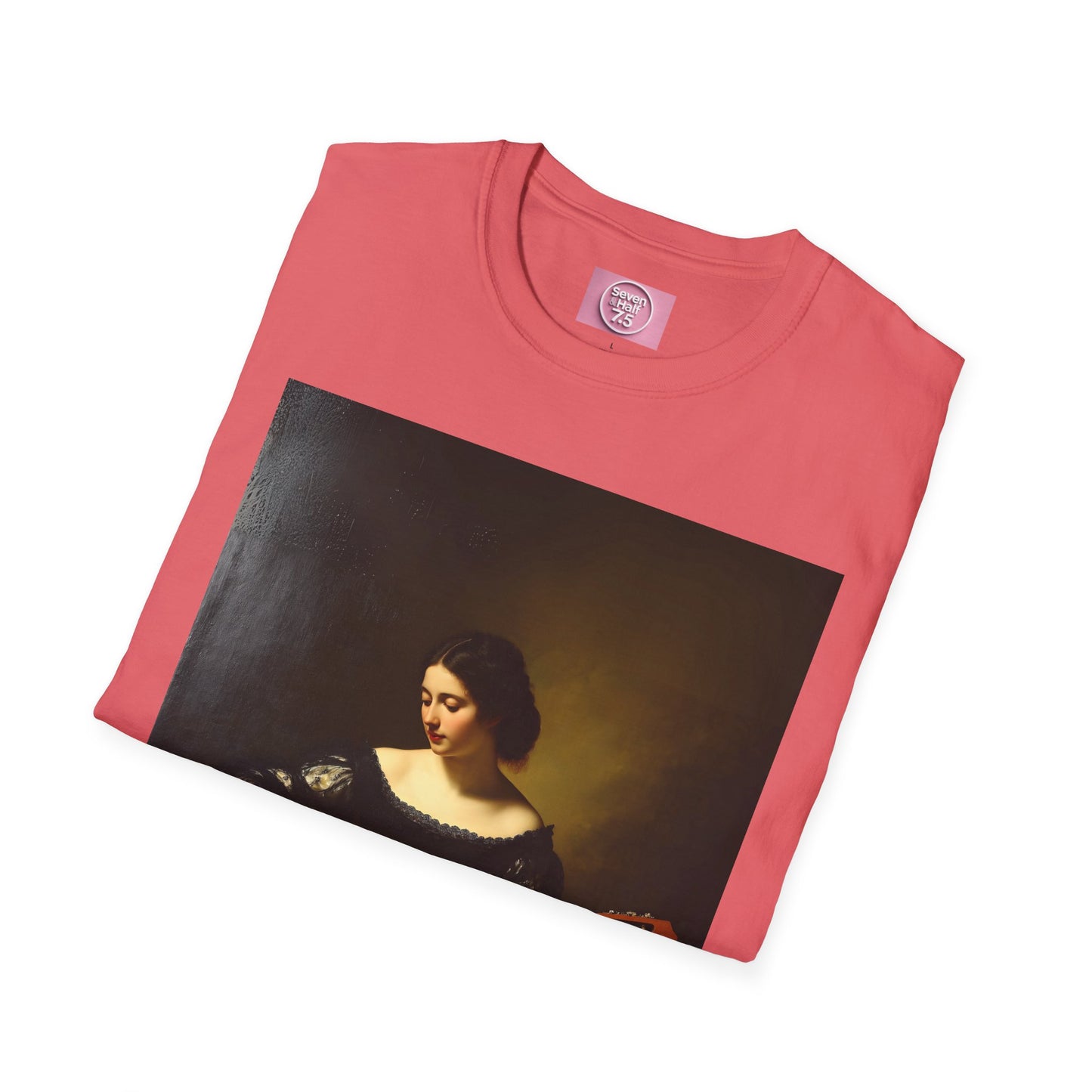 Artistic Guitarist Softstyle T-Shirt - Elegant Vintage Design