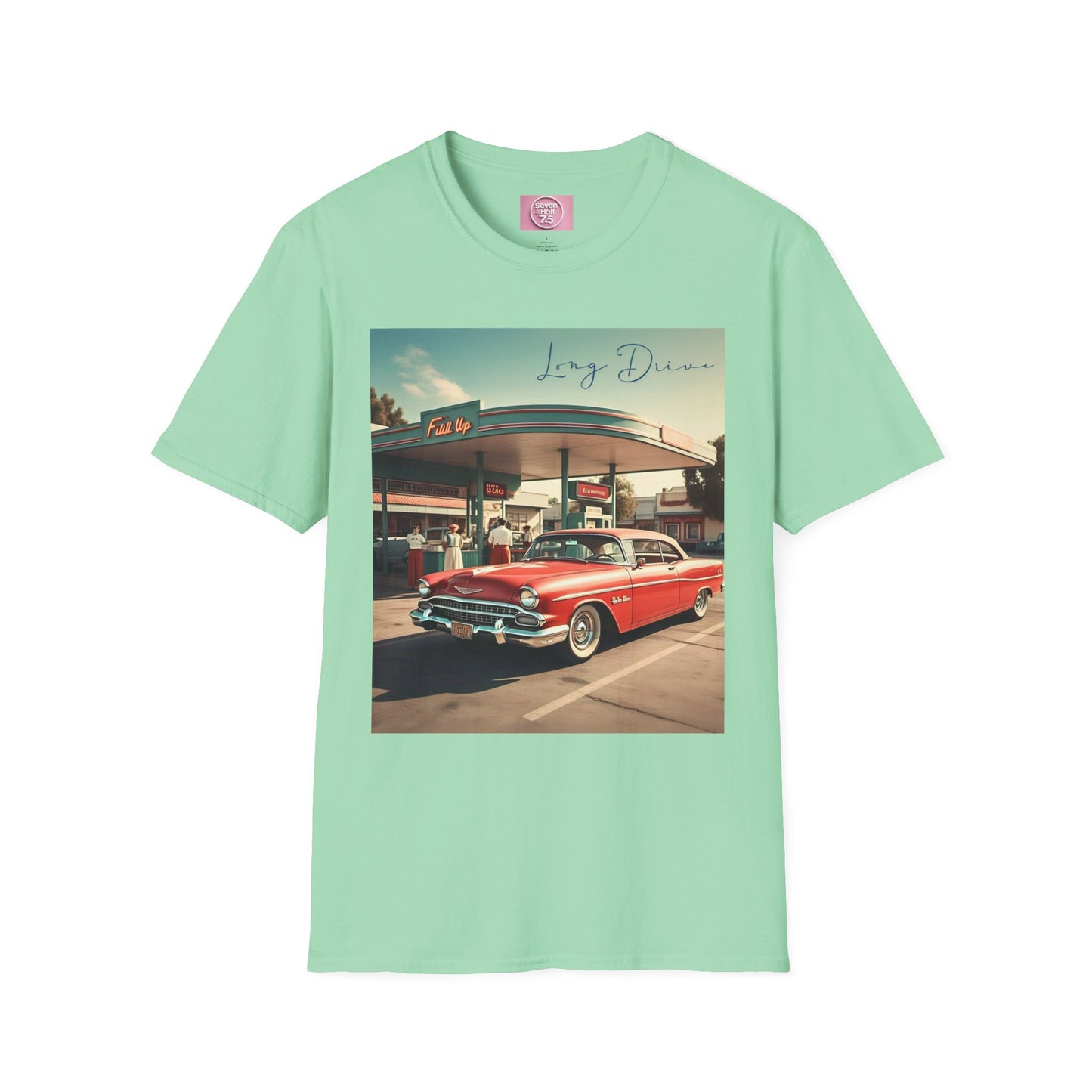 Retro Car Unisex Softstyle T-Shirt - Long Drive Graphic Tee