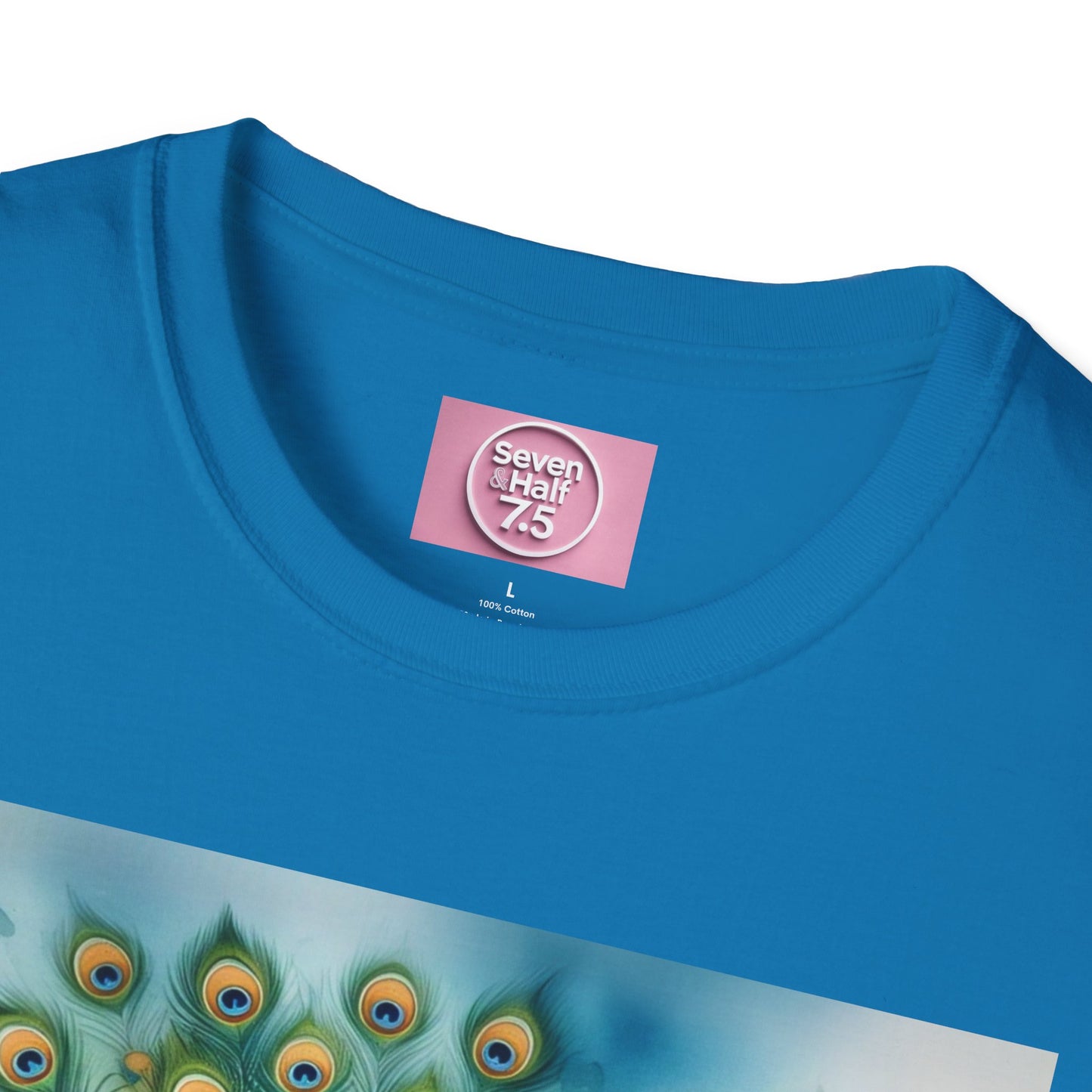 Colorful Peacock Unisex Softstyle T-Shirt - Vibrant Nature Art Tee